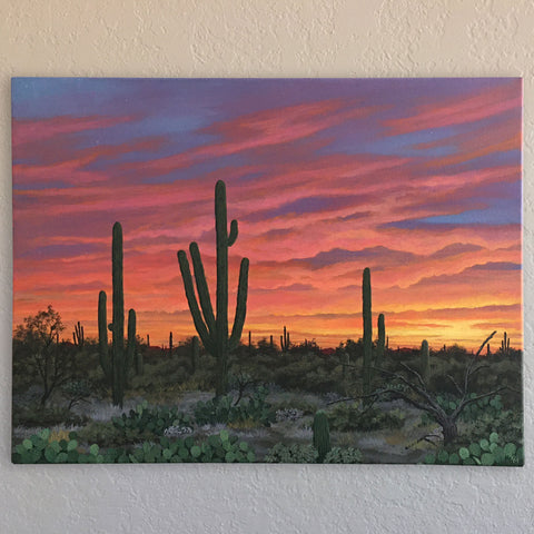 Twilight Saguaros